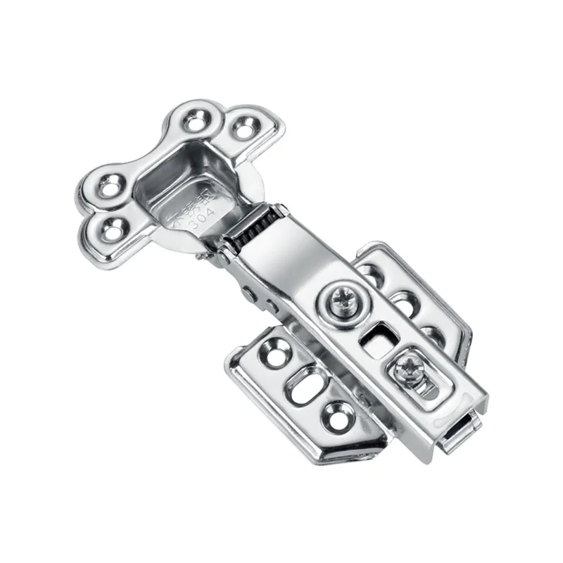 Stainless steel four-hole head wide-arm self-discharging hydraulic hinge